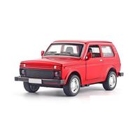 AMYALIN Modellino Pressofuso Auto in Scala 1:32 per Lada per Jeep Modello di Auto in Lega Pressofusa Collezione di Giocattoli A Scomparsa(Rosso)