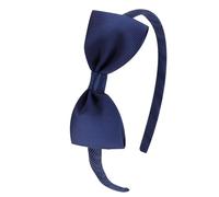 Amybasic Fascia per capelli con fiocco, realizzata a mano, tinta unita, con nastro avvolto a spirale, accessorio per capelli per bambini e bambine (blu navy)
