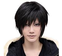 Amybria Men's Beautiful Male Black Short Straight Hair Wig/Wigs Cosplay Party