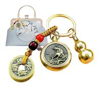 amyko Portachiavi Zodiacale In Ottone, Portachiavi Solidi Feng Shui, Portachiavi Tigre Zucca, Portachiavi Statua Cinese Portafortuna Per Zucca Dorata, Medaglione Della Fortuna, Attrarre Prosperità
