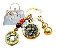 amyko Portachiavi Zodiacale In Ottone, Portachiavi Solidi Feng Shui, Portachiavi Tigre Zucca, Portachiavi Statua Cinese Portafortuna Per Zucca Dorata, Medaglione Della Fortuna, Attrarre Prosperità