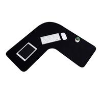 Amylove Tappetino per mouse angolare a forma di L, impermeabile, grande, in gomma, per ufficio, casa, scrivania, gaming, protezione per computer, 91 cm (nero)