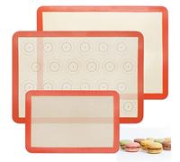 AMYONE Tappetino da forno in silicone, 3 tappetini in silicone per uso alimentare per metà foglio e quarto foglio, fodere riutilizzabili in silicone per biscotti per teglia da 13 x 18 e 9 x 13,