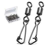 AMYSPORTS Acqua salata Rotolamento Pesca Girevole Affrontare Ad Alta Resistenza Pesca Snap Barile Acqua Dolce Trolling Girevole Snap Lock Lure Connettore Accessori 100 pz 37,6 kg