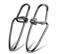 AMYSPORTS In acciaio inox Quick Fishing Snap Kit Power Clip Pesca Snap Salata Resistenza alla corrosione Snap Girevole Blocco Connettore Acqua Dolce Nero Nichel 100 pz 60 Lbs