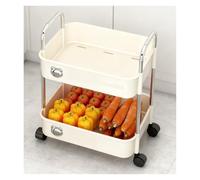 AMYSTY Carrello Cucina Spostamento Multiuso Carrello Portaoggetti Multifunzionale con Ruote E Maniglia Carrellino Portaoggetti Esterno(2 Tier)
