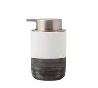 AMYSTY Dispenser Sapone Ricaricabile Distributore di Sapone da Banco Pompa per Doccia Manuale in Ceramica Dosatore Liquido(White)