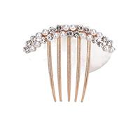 AMYSTY Pettine Capelli Fermacapelli Pettine Laterale per Capelli in Lega, Pettine per Capelli da Sposa, Pettine per Capelli da Sposa, Cristallo di Perle Elegante Pettine Capelli(A)