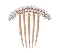 AMYSTY Pettine Capelli Fermacapelli Pettine Laterale per Capelli in Lega, Pettine per Capelli da Sposa, Pettine per Capelli da Sposa, Cristallo di Perle Elegante Pettine Capelli(B)