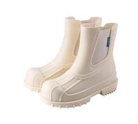 AMYSTY Stivali Pioggia Antiscivolo Stivali Da Pioggia Impermeabili Da Donna Con Tubo Centrale For Uso Esterno E Scarpe In Gomma Antiscivolo Stivali Impermeabile(White,40)