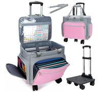 Amythe 2025 Rolling Teacher Tote Bag con organizer per fisarmonica, Grigio