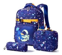 Amythe Set di 3 zaini per la scuola per ragazzi a partire dalla prima classe, zaino ergonomico, leggero, 18 l, riflettente, zaino per la scuola elementare, impermeabile, con cintura toracica