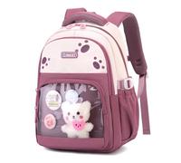 Amythe Zaino per Bambina delle Elementari Zainetto per l'asilo, Traspirante Cartella Scuola Elementare Ragazze di 6-9 anni, Impermeabile Nylon Zaini Bambini per la Scuola, Rosa