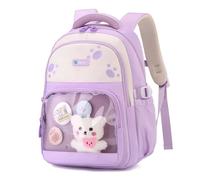 Amythe Zaino per Bambina delle Elementari Zainetto per l'asilo, Traspirante Cartella Scuola Elementare Ragazze di 6-9 anni, Impermeabile Nylon Zaini Bambini per la Scuola, Viola