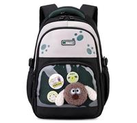 Amythe Zaino per Bambino delle Elementari Zainetto per l'asilo, Traspirante Cartella Scuola Elementare Ragazzo di 6-9 anni, Impermeabile Nylon Zaini Bambini per la Scuola, Nero