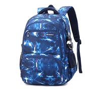 Amythe Zaino per Ragazzi Zaino Scuola Elementare e Media, Zaini Impermeabile dal Design Ergonomico, Zainetto Casual Bambini Buono per La Scuola e i Viaggi(Azzurro Spazio