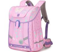 Amythe Zaino Scuola Ergonomico Elementare Bambina, Zaini Bambina di 6-10 anni con Riflettente, Zainetto Ragazza per la Scuola Leggero e Impermeabile, Rosa