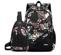 Amythe Zaino Scuola per Ragazzo Elementare Media Superiore- Zainetto 2 in 1 include Borsa Monospalla- Elegante Grande Zaini per Giovani per Bambino di 8 10 12-18 anni, Marrone