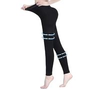 AMZAM® Collant a compressione medica, per donne e uomini, 20-30 mmHg, leggings a compressione graduata, opachi, senza piedi, calze ad alta compressione per edema, vene varicose, post chirurgia, nero