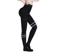 AMZAM® Collant a compressione per donne e uomini, punta chiusa, opachi, supporto solido 20-30 mmHg, calze a compressione graduata, aiutano ad alleviare gonfiore edema vene varicose, allattamento, nero