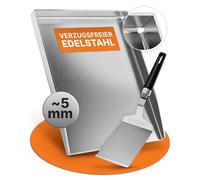 AMZBBQ Premium Plancha - Set da 40 x 30 cm, in acciaio inox, spessore 4,8 mm, adatto per gas, carbone e induzione, con spatola per barbecue