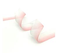 AMZBNEIDI Nastri Colorati Nastro in Organza Chiffon, Nastri in Organza sfumati da 5 Iarde e 25 mm di Larghezza (Arcobaleno, Bianco-Nero e Altri Colori)(Pink-White)