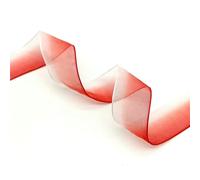 AMZBNEIDI Nastri Colorati Nastro in Organza Chiffon, Nastri in Organza sfumati da 5 Iarde e 25 mm di Larghezza (Arcobaleno, Bianco-Nero e Altri Colori)(Red-White)