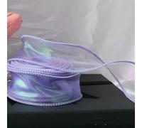 AMZBNEIDI Nastri Colorati Nastro in Organza Chiffon, Nastro in Organza a Coda di Pesce con Bordo Ondulato da 40 mm x 9 m for Confezioni Regalo Fai da Te Multicolore(Purple)