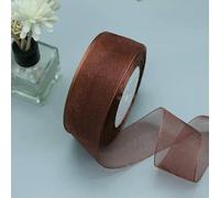 AMZBNEIDI Nastri Colorati Nastro in Organza Chiffon, Nastro in Organza di Poliestere 3,8 cm x 50 Iarde Multicolore Confezione da 33 Colori(Coffee)