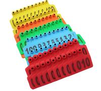 AMZBNEIDI Numero Plastica Marchio Auricolare per Bestiame, 001-100/201-300/-/901-1000 Barre Auricolari digitali in plastica for Bestiame(Mixed Color,101-200)