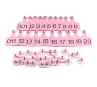 AMZBNEIDI Numero Plastica Marchio Auricolare per Bestiame, 001-100/201-300/-/901-1000 Barre Auricolari digitali in plastica for Bestiame(Pink,401-500)