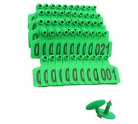 AMZBNEIDI Numero Plastica Marchio Auricolare per Bestiame, 001-100/201-300/-/901-1000 Barre Auricolari digitali in plastica for Bestiame(Green,201-300)