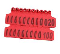 AMZBNEIDI Numero Plastica Marchio Auricolare per Bestiame, 001-100/201-300/-/901-1000 Barre Auricolari digitali in plastica for Bestiame(Red,201-300)
