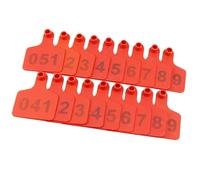 AMZBNEIDI Numero Plastica Marchio Auricolare per Bestiame, 001-100/201-300/-/901-1000 Barre Auricolari digitali in plastica for Bestiame(Orange,001-100)