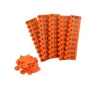 AMZBNEIDI Numero Plastica Marchio Auricolare per Bestiame, 100 Pezzi di Etichette Auricolari for Bestiame in TPU(Orange,001-100)