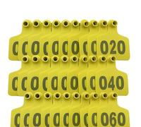 AMZBNEIDI Numero Plastica Marchio Auricolare per Bestiame, 100 Pezzi numerati 001-100/101-200/201-300/~~/801-900/901-1000, Etichetta Auricolare in plastica for Animali da Allevamento(Yellow,101-200)