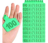 AMZBNEIDI Numero Plastica Marchio Auricolare per Bestiame, Etichette Auricolari for bovini, Etichette Auricolari for l'identificazione degli Animali bovini con Numeri 001-2000(Green,601-700)