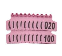 AMZBNEIDI Numero Plastica Marchio Auricolare per Bestiame, Etichette Auricolari in plastica for Bestiame(Pink401-500,4 * 5cm (1.57 * 1.96in))