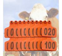 AMZBNEIDI Numero Plastica Marchio Auricolare per Bestiame, Etichette for Mucche, Etichette Auricolari for l'identificazione del Bestiame(Orange 7.5 * 10cm (2.95 * 3.93in),401-500)