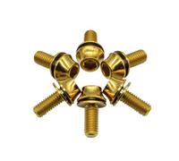 AMZBNEIDI Viti a Testa cilindrica con Calotta a Bottone, Vite in Titanio Esagonale Interna M5x12mm Bullone a Testa conica con rondella for Attacco Manubrio Bicicletta 5 Pezzi M5 * 12mm Blu(Gold)