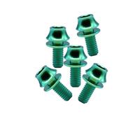 AMZBNEIDI Viti a Testa cilindrica con Calotta a Bottone, Vite in Titanio Esagonale Interna M5x12mm Bullone a Testa conica con rondella for Attacco Manubrio Bicicletta 5 Pezzi M5 * 12mm Blu(Green)