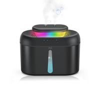 AMZBOSS Umidificatore Ambiente Bambini,Silenzioso <28 dB,Serbatoio 2 L,Doppio Ugello, Luce a Sette Colori,Umidificatore Camera da Letto, Per Cameretta e Piante (Nero)
