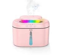 AMZBOSS Umidificatore Ambiente Bambini,Silenzioso <28 dB,Serbatoio 2 L,Doppio Ugello, Luce a Sette Colori,Umidificatore Camera da Letto, Per Cameretta e Piante(Rosa)