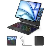 aMZCaSE Tastiera per iPad Air 11 pollici (M3/M2,2025/2024) con trackpad, Magic Keyboard per iPad Pro 10.9/11 pollici 4/3/2/1 Gen, Air 4/5/6/7