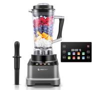 AMZCHEF 8-IN-1 Frullatore Tritatutto Multifunzione con Touch LCD | Frullatore 2000W con 8 Menu e 10 Velocità | Blender 2L per Tritaghiaccio, Gelato, Smoothie, Estratto, Purea, Salsa | Grigio