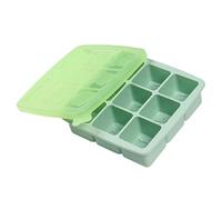 AMZCHEF Bear Silicone Ice Cube Tray Cartoon Animal Mold for Baby Food with Lid, 9 compartimenti Silicone Ice Cube Cube Mold, Mint Green Bear Design, BPA Free Steamed Cake Maker, 6,3 x 6,3 x 1,6