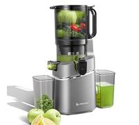 AMZCHEF Estrattore Automatico, Apertura 135MM e Capacità 1,8L Estrattore Frutta e Verdura Intera, 250W Estrattori di Succhi Professionale con Triplo Filtro - Grigio