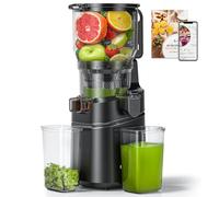 AMZCHEF Estrattore Automatico, Apertura 150MM e Capacità 2L Estrattore Frutta e Verdura Intera, 250W Estrattori di Succhi Professionale con Triplo Filtro - Nero
