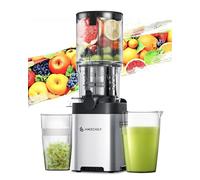 AMZCHEF Estrattore da 2 Litri con 126MM Aperta per Frutta e Verdura Intere - Estrattore con Due Coclee per Alimentazione e Masticazione Automatica per Mani Libere (Motore Silenzioso)