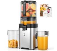 AMZCHEF Estrattore di Succo a Freddo, 158 mm Bocca Larga per Frutta e Verdura Intera, 2.5 L, Facile da Pulire, 2 Filtri per Succo e Gelato, per Famiglie, Genitori e Colazione